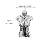 Maxbell Female Mannequin Torso Fashion Hanging Hook for Store Retail Dressmaker Form Silver