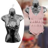 Maxbell Female Mannequin Torso Fashion Hanging Hook for Store Retail Dressmaker Form Black