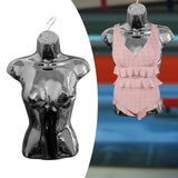 Maxbell Female Mannequin Torso Fashion Hanging Hook for Store Retail Dressmaker Form Black