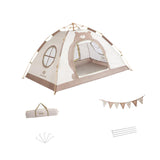 Maxbell Kids Play Tent for Boys and Girls Outdoor Tent for Party Playgrounds Picnics 200x140x120cm White