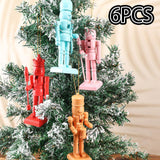 Maxbell 6x Christmas Nutcracker Figures Wood Doll for Xmas Gift Shelves Thanksgiving