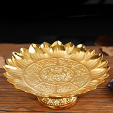 Maxbell Buddha Offering Tray Alloy Decoration Temple Tray for Smudging Decor Rituals