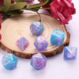 Maxbell 7x Polyhedral Dices Set Mini Dices Acrylic Game Dices Set for KTV Home Party