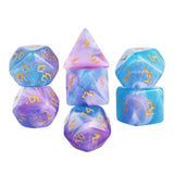 Maxbell 7x Polyhedral Dices Set Mini Dices Acrylic Game Dices Set for KTV Home Party