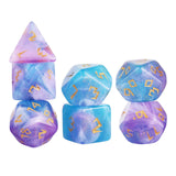 Maxbell 7x Polyhedral Dices Set Mini Dices Acrylic Game Dices Set for KTV Home Party