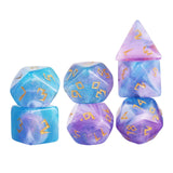 Maxbell 7x Polyhedral Dices Set Mini Dices Acrylic Game Dices Set for KTV Home Party