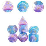 Maxbell 7x Polyhedral Dices Set Mini Dices Acrylic Game Dices Set for KTV Home Party