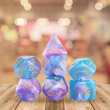 Maxbell 7x Polyhedral Dices Set Mini Dices Acrylic Game Dices Set for KTV Home Party