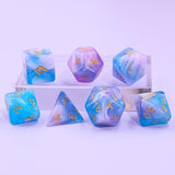 Maxbell 7x Polyhedral Dices Set Mini Dices Acrylic Game Dices Set for KTV Home Party