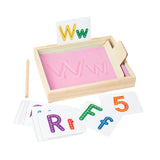 Maxbell Montessori Sand Tray with 26 Letter Cards 10 Nubmer Cards for Classroom Kids Pink