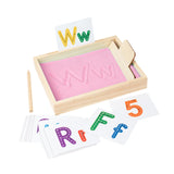 Maxbell Montessori Sand Tray with 26 Letter Cards 10 Nubmer Cards for Classroom Kids Pink