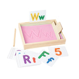 Maxbell Montessori Sand Tray with 26 Letter Cards 10 Nubmer Cards for Classroom Kids Pink