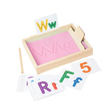 Maxbell Montessori Sand Tray with 26 Letter Cards 10 Nubmer Cards for Classroom Kids Pink