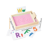 Maxbell Montessori Sand Tray with 26 Letter Cards 10 Nubmer Cards for Classroom Kids Pink