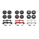 Maxbell 1/12 Front and Rear Axle Set with Tire Clamp Wheels Set for MN82 99S LC79 red