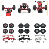 Maxbell 1/12 Front and Rear Axle Set with Tire Clamp Wheels Set for MN82 99S LC79 red