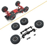 Maxbell 1/12 Front and Rear Axle Set with Tire Clamp Wheels Set for MN82 99S LC79 black