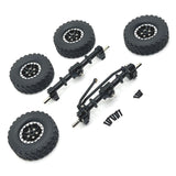 Maxbell 1/12 Front and Rear Axle Set with Tire Clamp Wheels Set for MN82 99S LC79 black