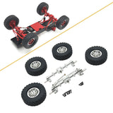 Maxbell 1/12 Front and Rear Axle Set with Tire Clamp Wheels Set for MN82 99S LC79 argent