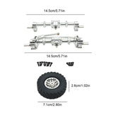 Maxbell 1/12 Front and Rear Axle Set with Tire Clamp Wheels Set for MN82 99S LC79 argent