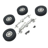 Maxbell 1/12 Front and Rear Axle Set with Tire Clamp Wheels Set for MN82 99S LC79 argent