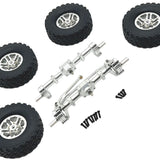 Maxbell 1/12 Front and Rear Axle Set with Tire Clamp Wheels Set for MN82 99S LC79 argent