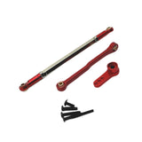Maxbell Steering Rod Tie Links Metal Steering Rod for 1:12 Scale RC Hobby Car Trucks red