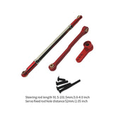 Maxbell Steering Rod Tie Links Metal Steering Rod for 1:12 Scale RC Hobby Car Trucks red