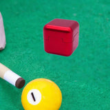 Maxbell Pool Cue Chalk Holder Mini Metal Storage Box Pool Table Accessory Chalk Case Red