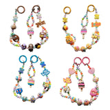 Maxbell Keychain Keyring Phone Lanyard Lovely Cute Beaded Phone Charms for Gift Kids Blue