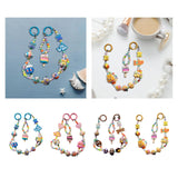 Maxbell Keychain Keyring Phone Lanyard Lovely Cute Beaded Phone Charms for Gift Kids Blue