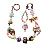 Maxbell Keychain Keyring Phone Lanyard Lovely Cute Beaded Phone Charms for Gift Kids Coffee