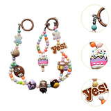 Maxbell Keychain Keyring Phone Lanyard Lovely Cute Beaded Phone Charms for Gift Kids Coffee