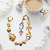 Maxbell Keychain Keyring Phone Lanyard Lovely Cute Beaded Phone Charms for Gift Kids Yellow