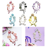 Maxbell Beaded Keychain Ornament Heart and Bow Decor Keyring for Children Women Gift Pink