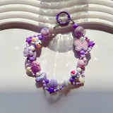Maxbell Keychain Lovely Car Key Charm Cellphone Keychains Phone Charm for Girls Gift Purple