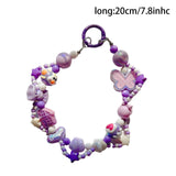 Maxbell Keychain Lovely Car Key Charm Cellphone Keychains Phone Charm for Girls Gift Purple