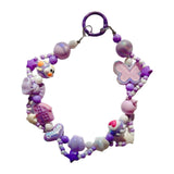 Maxbell Keychain Lovely Car Key Charm Cellphone Keychains Phone Charm for Girls Gift Purple