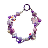 Maxbell Keychain Lovely Car Key Charm Cellphone Keychains Phone Charm for Girls Gift Purple