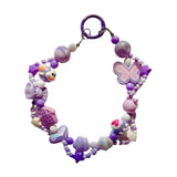 Maxbell Keychain Lovely Car Key Charm Cellphone Keychains Phone Charm for Girls Gift Purple