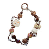 Maxbell Keychain Lovely Car Key Charm Cellphone Keychains Phone Charm for Girls Gift Coffee