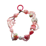 Maxbell Keychain Lovely Car Key Charm Cellphone Keychains Phone Charm for Girls Gift Pink