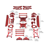 Maxbell 15 Pieces RC Car Accessory Replaces Modified for 10208 RC Hobby Car 1/10 Red
