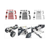 Maxbell 1:12 Scale RC Car Metal Upgrade Kits Suit Shock Mount for MN78 Buggies Truck Red
