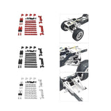 Maxbell 1:12 Scale RC Car Metal Upgrade Kits Suit Shock Mount for MN78 Buggies Truck Red