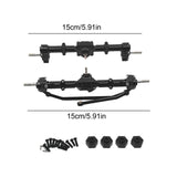 Maxbell 1/12 Front and Rear Axle Set Metal Hobby Axles Housing for MN168 RC Car DIY black