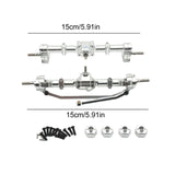 Maxbell 1/12 Front and Rear Axle Set Metal Hobby Axles Housing for MN168 RC Car DIY argent
