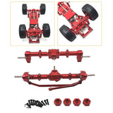 Maxbell 1/12 Front and Rear Axle Set Metal Hobby Axles Housing for MN168 RC Car DIY red