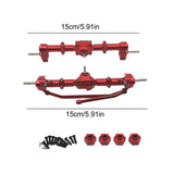 Maxbell 1/12 Front and Rear Axle Set Metal Hobby Axles Housing for MN168 RC Car DIY red