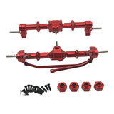 Maxbell 1/12 Front and Rear Axle Set Metal Hobby Axles Housing for MN168 RC Car DIY red